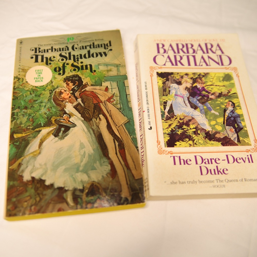 Barbara Cartland & Heron Carvic Vintage Paperback Book Lot Romance Mystery